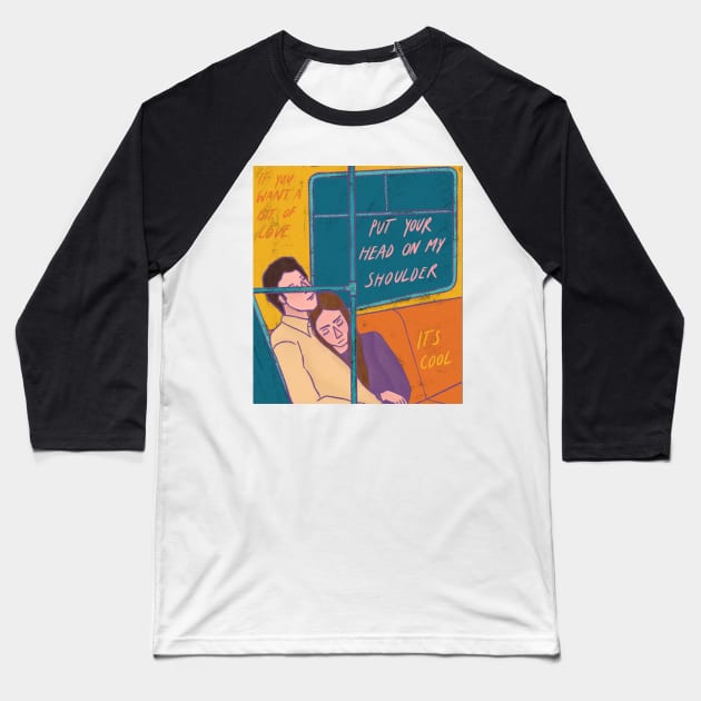 Put your head on my shoulder Baseball T-Shirt by Brittleberries